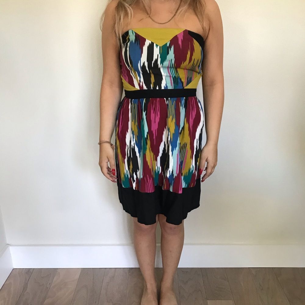 Silence & Noise Southwestern Aztec Tube Strapless Dress Size Small Urban